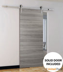 Planum 0010 Ginger Ash Barn Door and Silver Rail