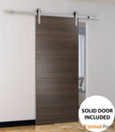 Planum 0010 Chocolate Ash Barn Door and Silver Rail