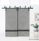 Planum 0012 Concrete Double Barn Door and Black Bypass Rail