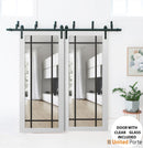 Lucia 2266 White Silk Barn Door Slab with Clear Glass