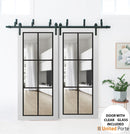 Lucia 2366 White Silk Barn Door Slab with Clear Glass