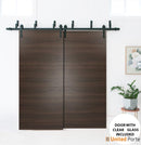 Planum 0010 Chocolate Ash Double Barn Door and Black Bypass Rail