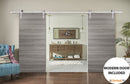 Planum 0010 Ginger Ash Double Barn Door and Silver Rail