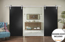 Planum 0010 Black Matte Double Barn Door and Silver Rail