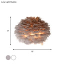 Designer feather white & grey wall sconce bedroom wall lamp