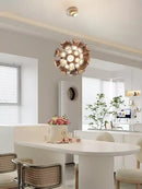 Designer luxury chalice gold petal pendant light for living room