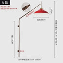 Designer red & gold swing arm wall lamp bedroom reading light