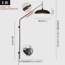 Designer red & gold swing arm wall lamp bedroom reading light