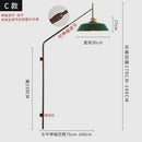 Designer red & gold swing arm wall lamp bedroom reading light