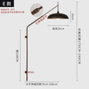Designer red & gold swing arm wall lamp bedroom reading light