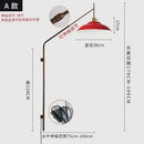 Designer red & gold swing arm wall lamp bedroom reading light
