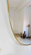 Antique Brass Italian Shield Mirror - Luxurious Bathroom  Living Room Mirror