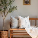 Devi Floral Block Printed Pillow Cover | Teal Green/Blue