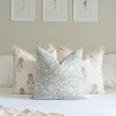 Devi Floral Block Printed Pillow Cover | Teal Green/Blue