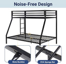 Metal Bunk Bed Twin Over Full Size With Guardrails