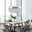 Modern Crystal Chandelier 18.9 Inches Aluminum+Iron Round Ceiling Light Flush Mount Ceiling Light Fixture for kitchen Island Dining Bedrooms and Hallway