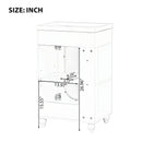20' Bathroom Vanity with Sink, Bathroom Vanity Cabinet with Two-tier Shelf, Adjustable Shelf, Solid Wood and MDF, White(Old Sku:WF322518AAK)