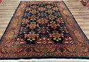 Wonderful Persian Rug 7x10, Navy Blue and Red, Allover Floral Pattern, Bidjar Carpet, Authentic Oriental Rug 7 x 10, Wool Hand Knotted Rug