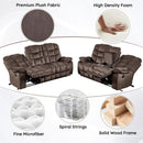 Brown 2 Piece Power Recliner Set With Massage And Heat