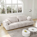 86.6"Large size two Seat Sofa,Modern Upholstered,Light gray suede fabric