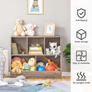 Kids Bookshelf Toy Storage Cabinet 35 Inch Long Greige