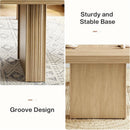 63 Inch Farmhouse Dining Table Seats 6 With Fluted Lines