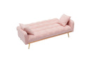 69 Inch Sofa Bed Pink with Adjustable Teddy Sofa for Small Space Living Room and Bedroom