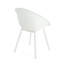 Modern Gable Dining Chair Set of 2 with Weather-Resistant Plastic in White