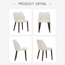 Upholstered Dining Chairs Pair Beige Fabric Wood Legs
