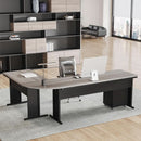 83 Inch L Shaped Desk With Gray Three Drawer File Cabinet