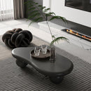 40 Inch Cloud Shaped Coffee Table with 3 Ball Legs for Living Room, Black