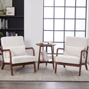 Mid-Century Modern Accent Chair, Arm Chair Living Room Chairs with Pillow Upholstered Reading Chair with Solid Wood Frame & Living Room Bedroom Balcony (beige)