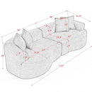 4 Seater Curved Cloud Sectional Sofa