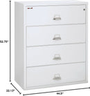 White 4 Drawer Fire Safe Lateral File Cabinet 1 Hour