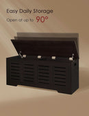 Espresso 47.3Inch Wood Storage Chest FlipTop Hinges