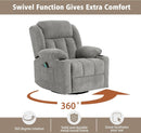 Large Rocker Swivel Recliner Chair With Massage And Heat