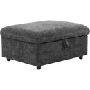 146.9" L-shaped Sofa Sectional Sofa Couch Pull-out Sofa Bed with a Movable Storage Ottoman, a Storage Chaise Lounge and Two USB Ports for Living Room, Grey