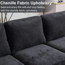 U Shape Sectional Sofa 111 Inch Black Living Room Setup