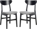 Home Lucca Retro Black And Grey Cushion Dining Chair Set 2