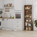 6 Tier Open Bookcase Gray Freestanding For Bedroom Space