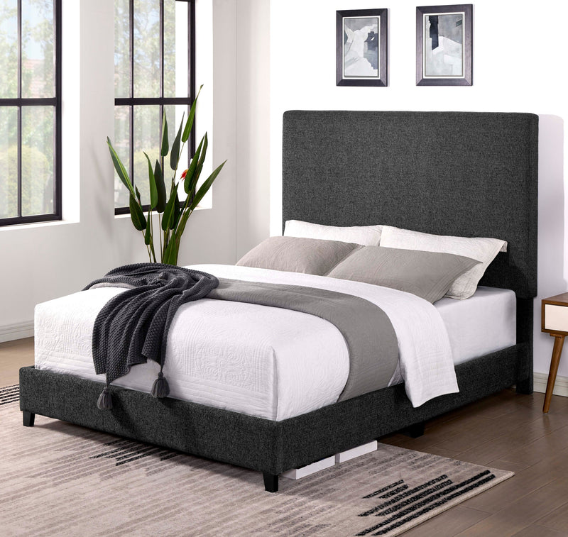 Walker Edison | Queen Size Charcoal Grey Upholstered Platform Bed