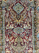 Marvelous Persian Isfahan Rug 3.7 x 5.6, Tree of Life and Animal Pictorials, Handmade Vintage Super Fine 600 KPSI, Kork Wool  Silk Highlights, Rare