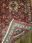 Persian Hamadan Runner Rug 2.8 x 14, Red, Vintage Handmade Wool Runner Rug