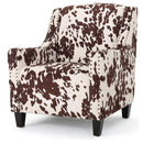 Comfy Accent Chair with Tufted Backrest, Bedroom Single Seat Arm Chair with Wooden Legs, Modern Side Chairs for Living Room