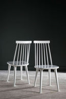White Farmhouse Spindle Dining Chair Set Of 2 For Kitchen