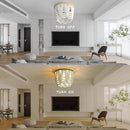 Three Light White Wood Bead Bohemian Chandelier Handmade