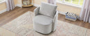 Modern 360° Swivel Accent Barrel Armchair in Grey Chenille, 29.9' Upholstered with Curved Design for Living Room, Bedroom, Office, and Hotel