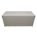 White Wicker Patio Deck Box with 113 Gallon Storage and Metal Frame