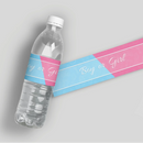 Diagonal Gender Reveal Water Bottle Labels