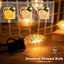 Diamond amber textured chandelier led light bulbs dining room 7w